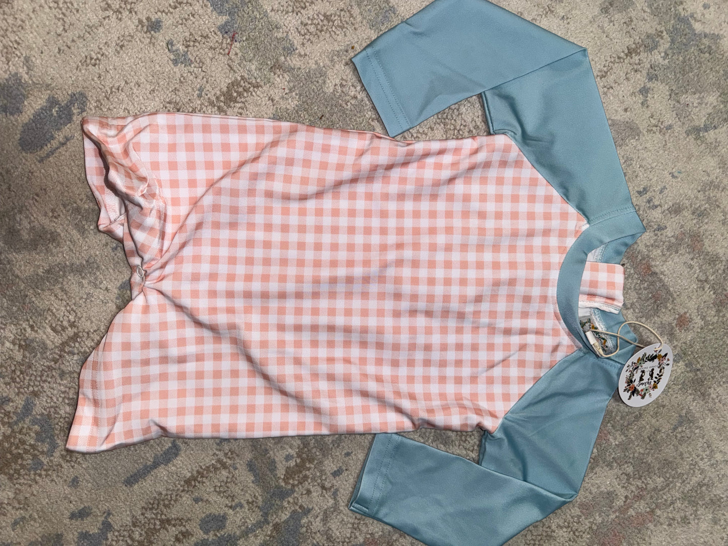 RTS-PEACH GINGHAM RASHGUARD 18M