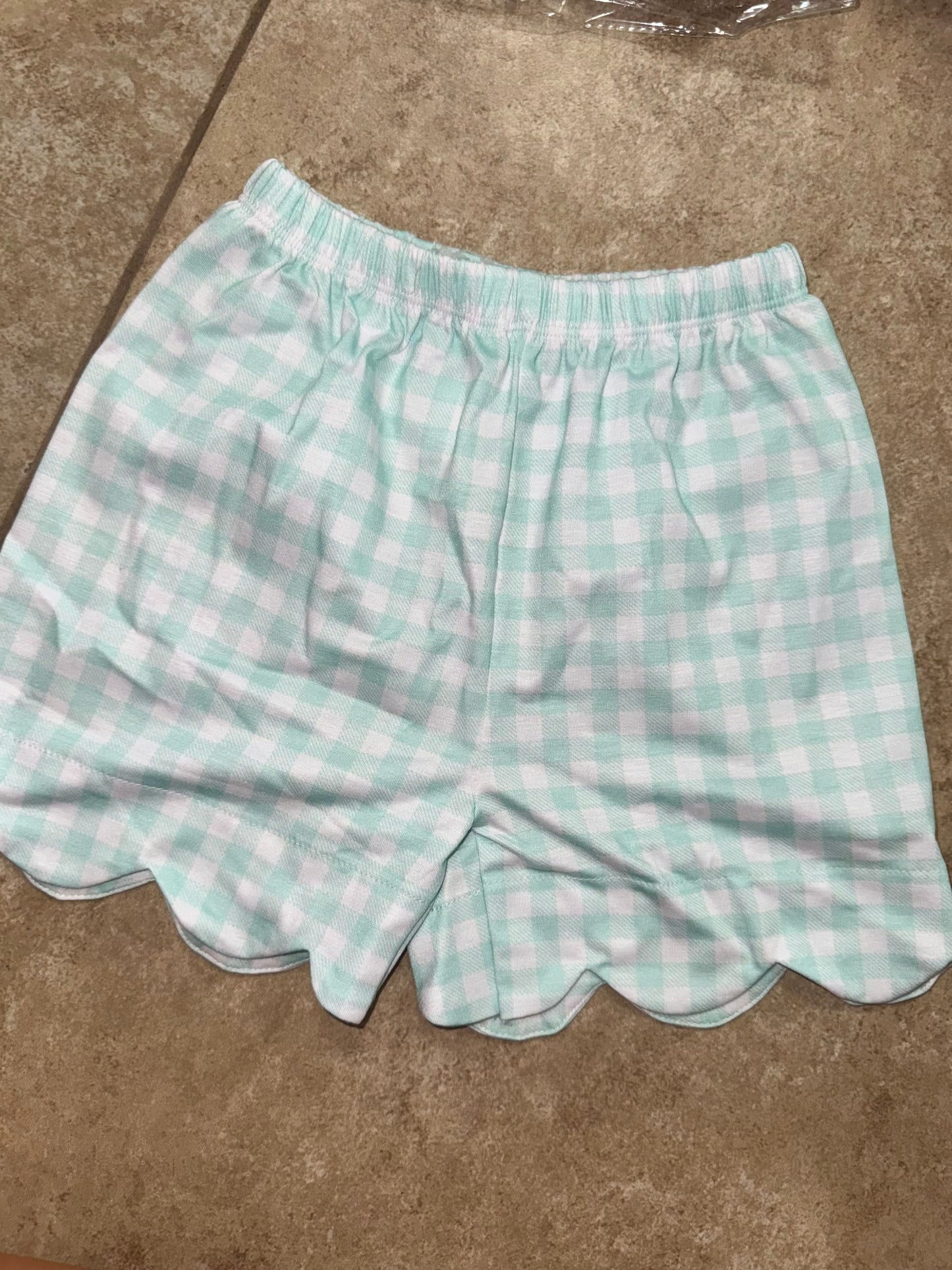 RTS-MINT GINGHAM SHORTS 4T