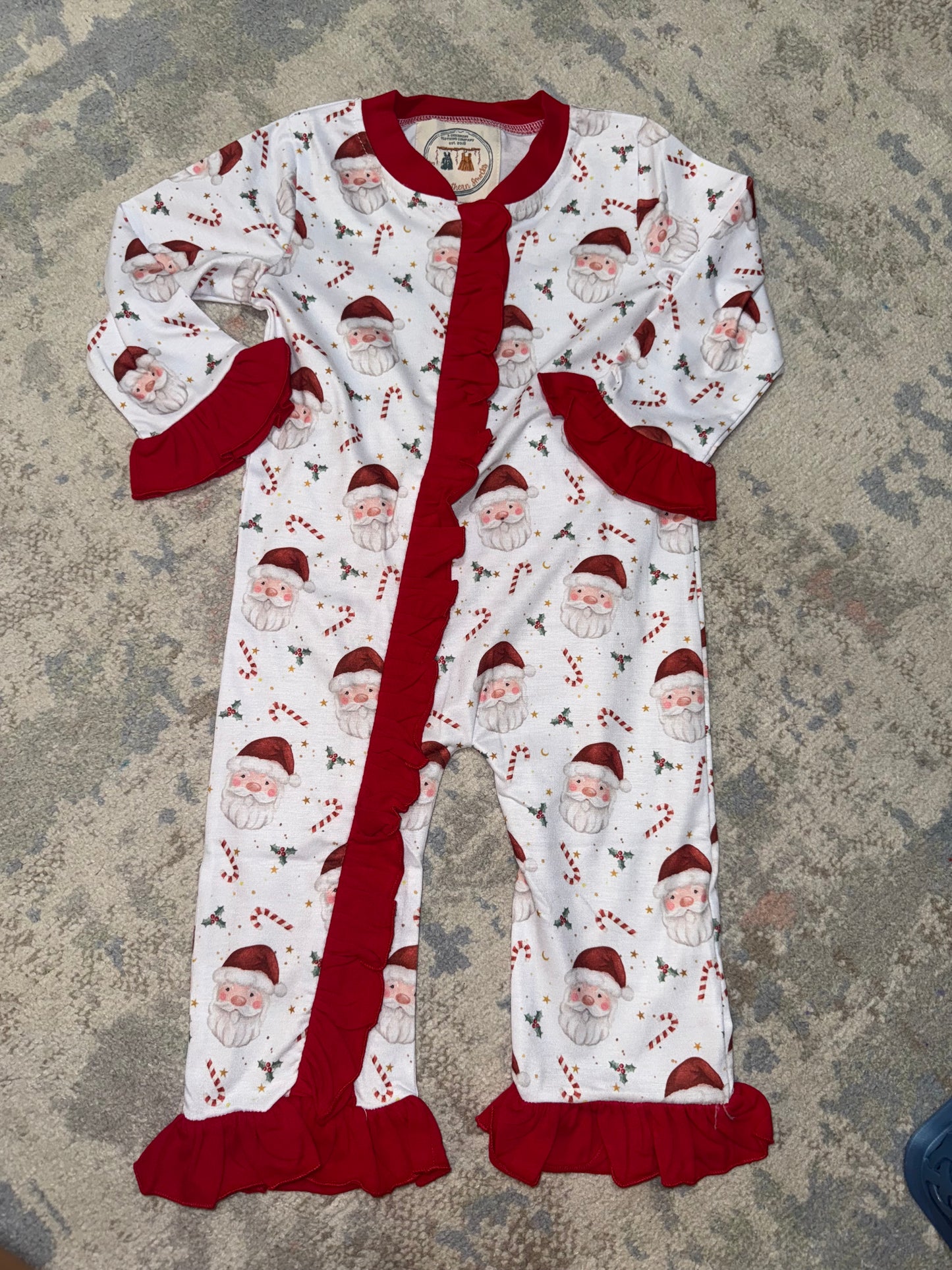 RTS-RUFFLE SANTA SLEEPER 6/12M