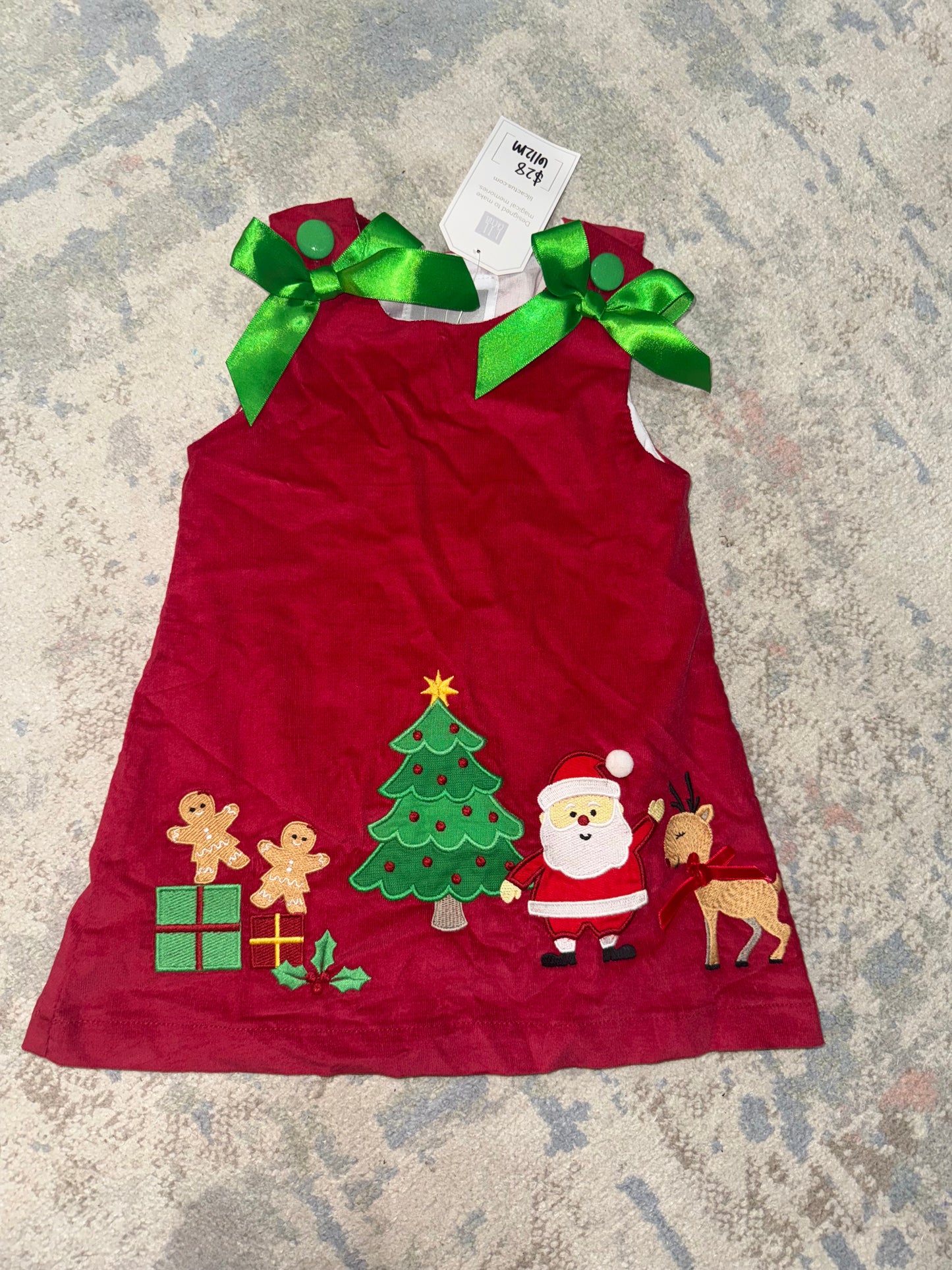 RTS-CORD SANTA DRESS 6/12M