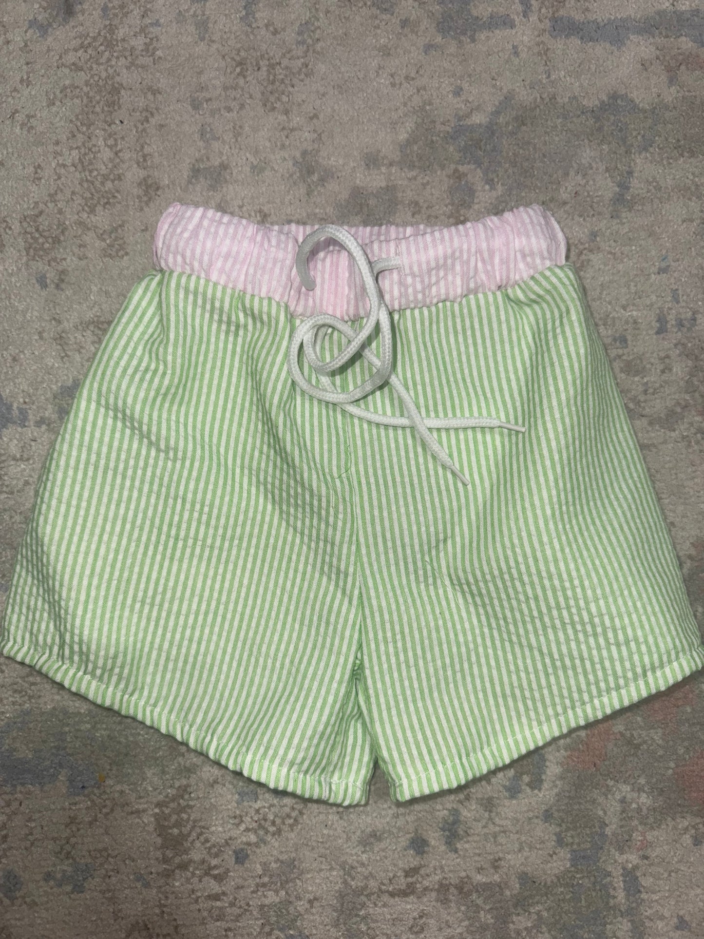 RTS-GREEN SEERSUCKER TRUNKS