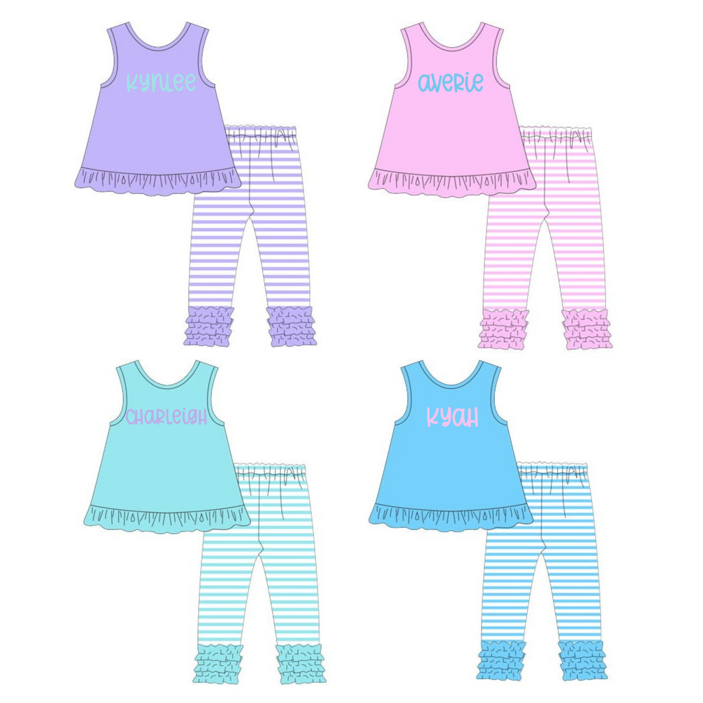 Po211-GIRLS RUFFLE SET COLLECTION