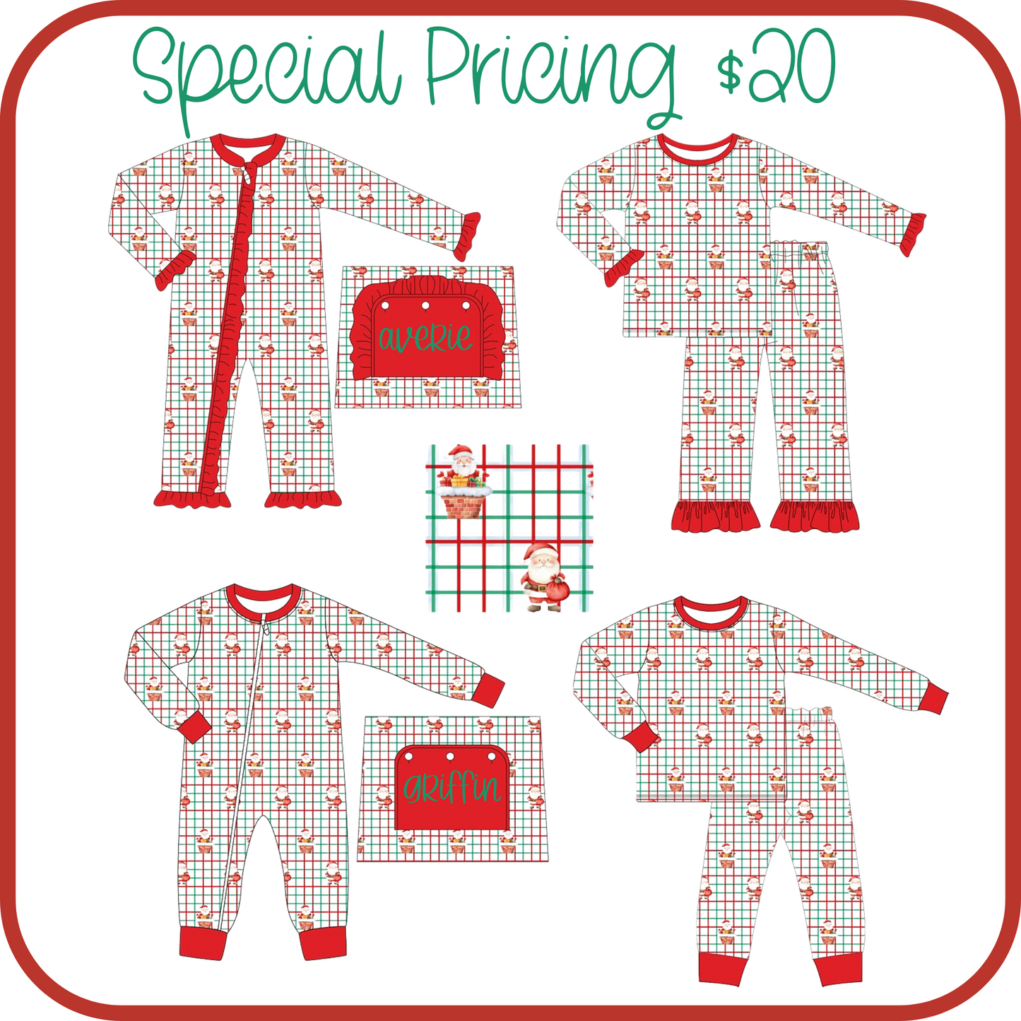 PO216-SANTA SACK CHRISTMAS PJ COLLECTION