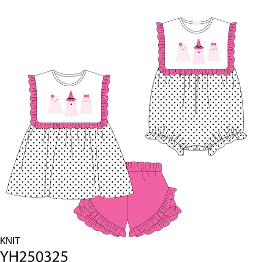 PO205-pink ghost collection short set