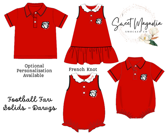 PO211-Football Fav Solids - Dawgs -