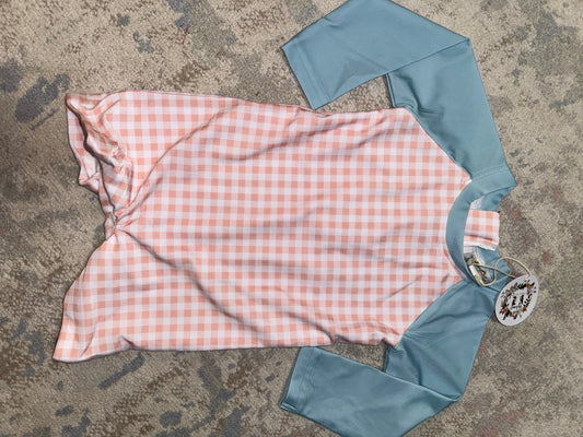 RTS-PEACH GINGHAM RASHGUARD 18M