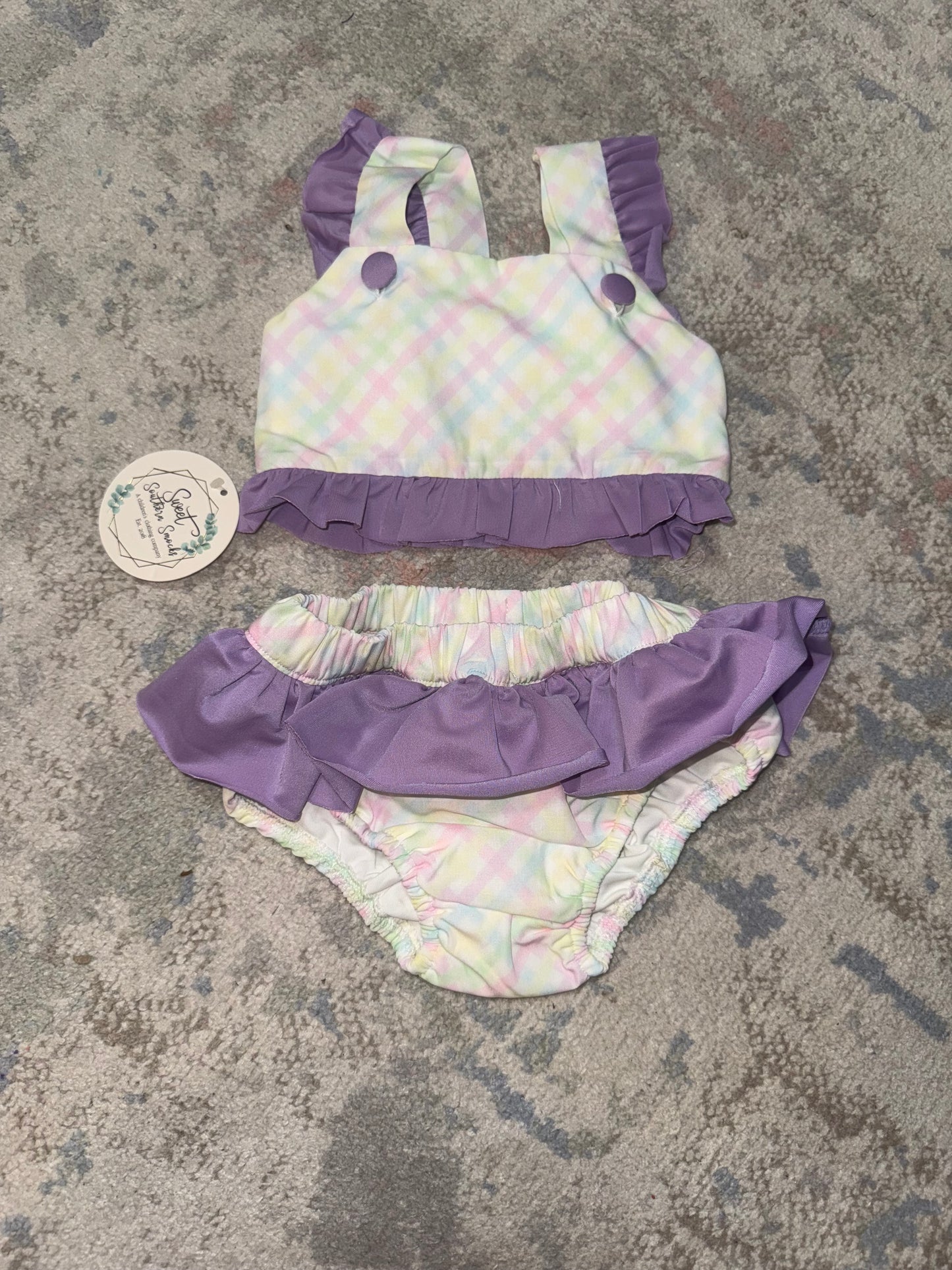 RTS-PASTEL GINGHAM SWIM 9M