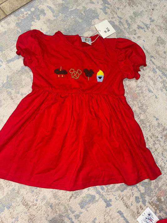 RTS-FRENCH KNOT MOUSE SNACKS SHIRT 5T(RUNS A SIZE LARGE)