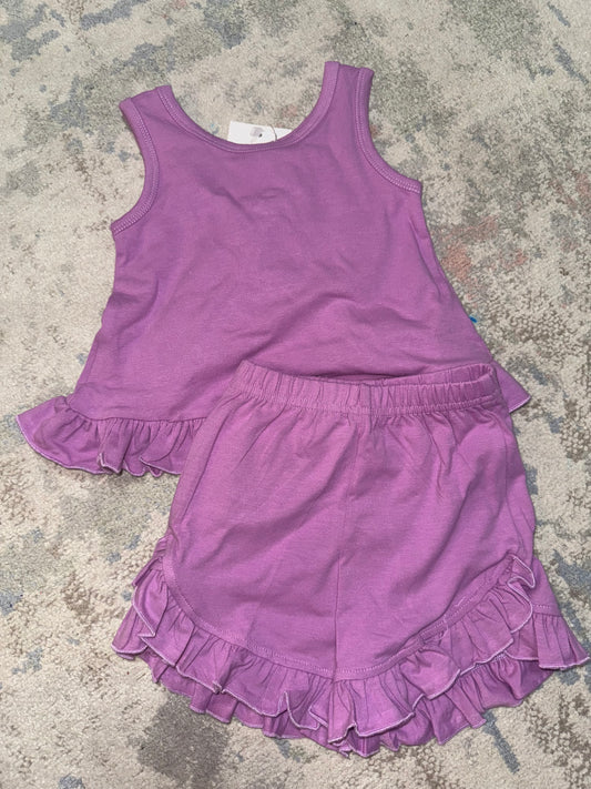 RTS-LAVENDER BOW BACK SHORT SET 3/6M