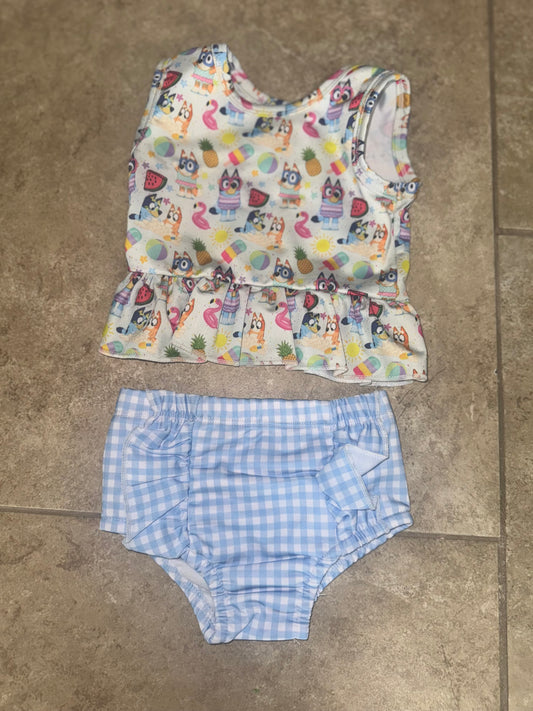 RTS-BLUE DOG GIRL SWIM