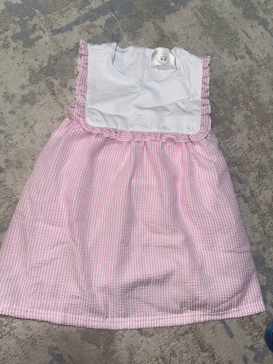 RTS-PINK SEERSUCKER DRESS 3T