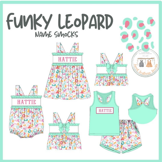 Po167-FUNKY LEOPARD NAME SMOCK COLLECTION