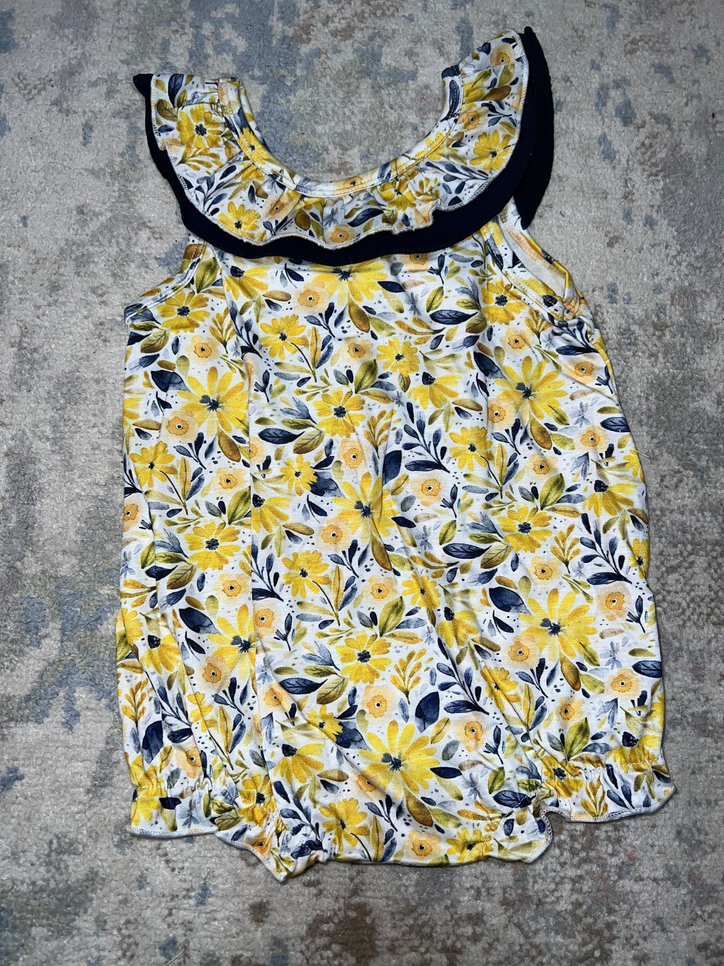 Rts-floral navy and yellow bubble