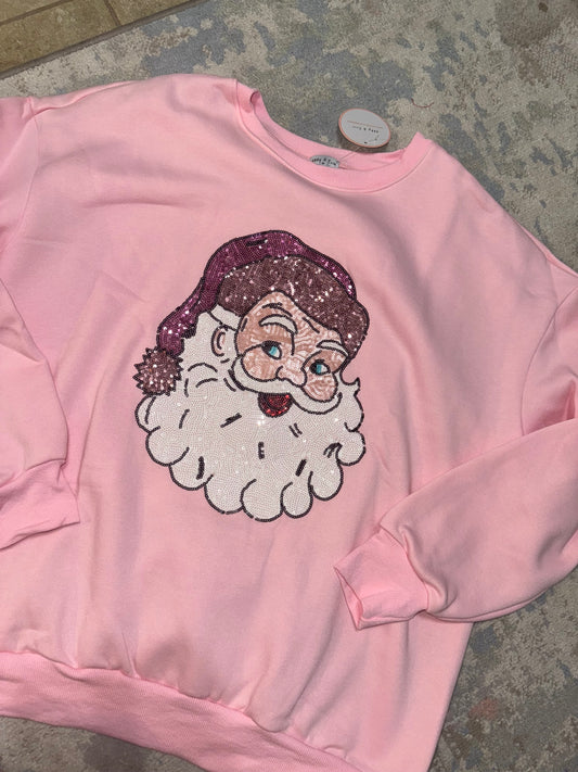 RTS-SEQUIN SANTA SWEATER ADULT MEDIUM
