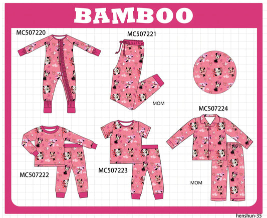 PO217-PINK MOUSE BAMBOO PJ COLLECTION