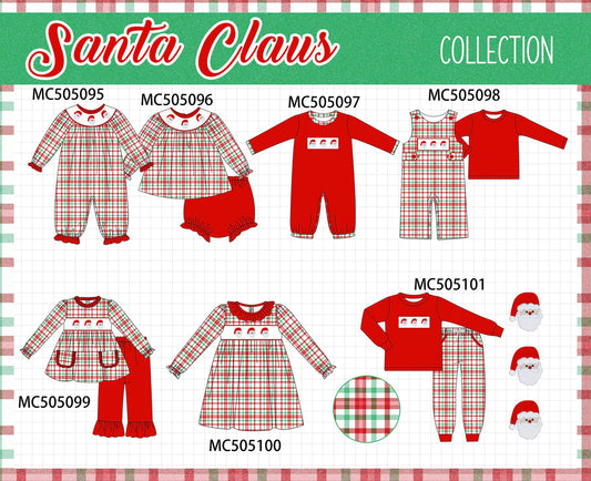 PO210-EMBROIDERED PLAID SANTA CLAUS COLLECTION