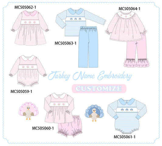 PO210-EMBROIDERED PASTEL TURKEY COLLECTION