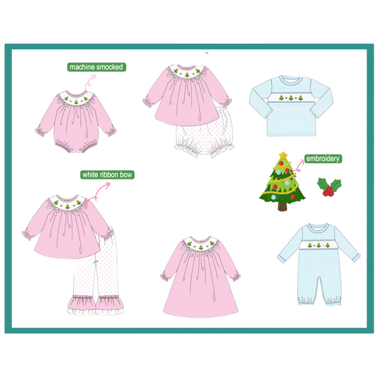 PO214-EMBROIDERED CHRISTMAS TREES COLLECTION