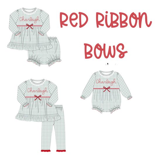 PO214-RED RIBBON BOWS COLLECTION