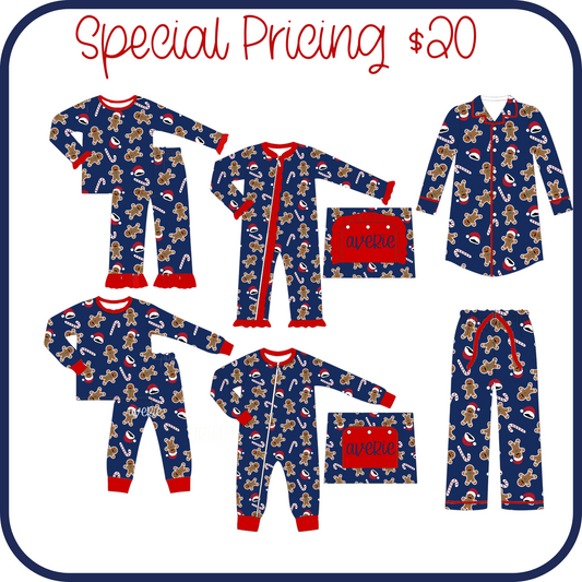 PO216-GINGERBREAD CHRISTMAS FAMILY PJ COLLECTION