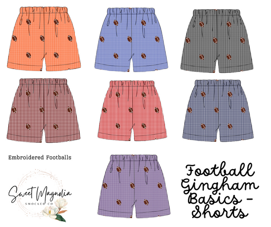PO211- Football Gingham Basics - Shorts