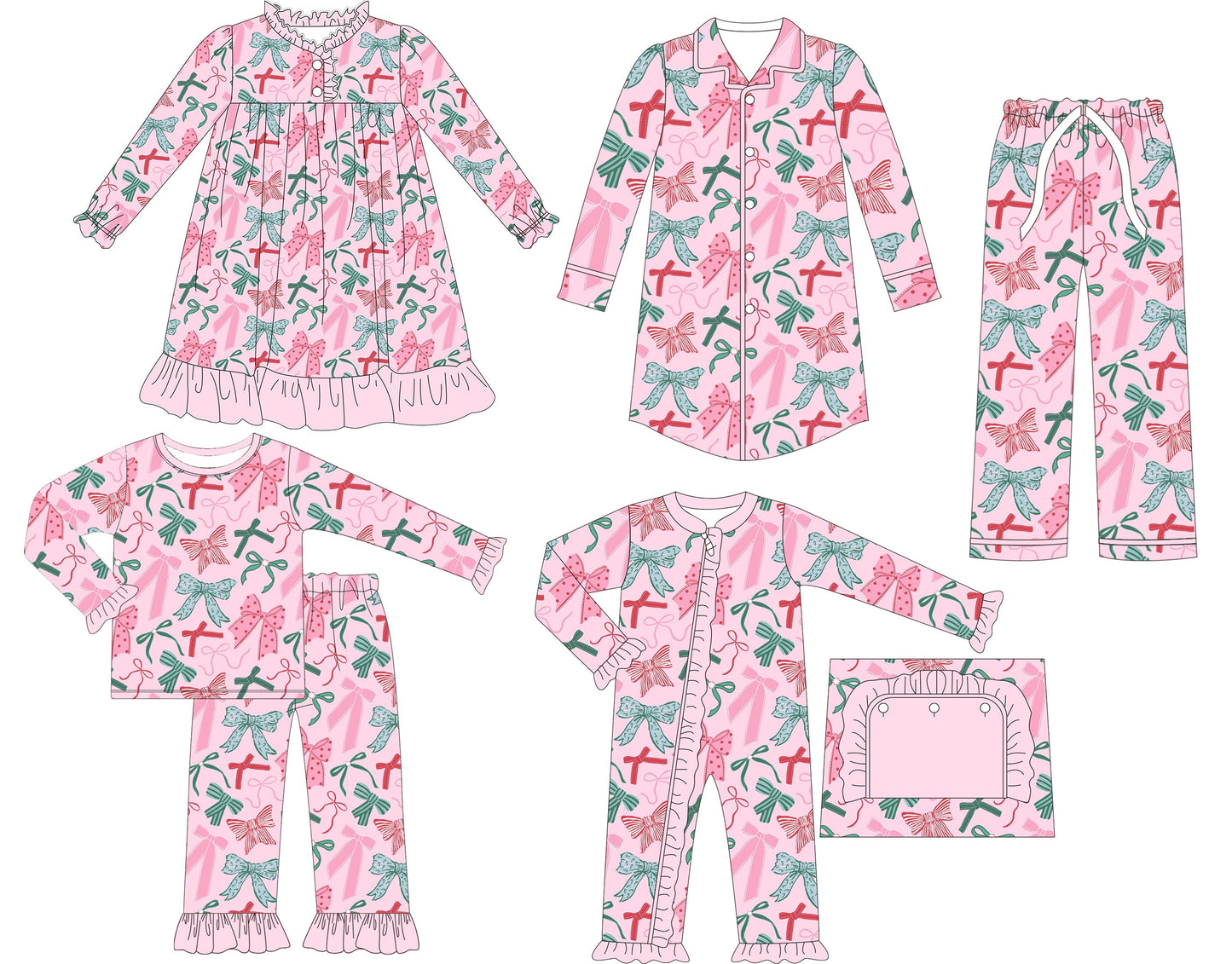 Po211-BOWTIFUL CHRISTMAS PJ COLLECTION