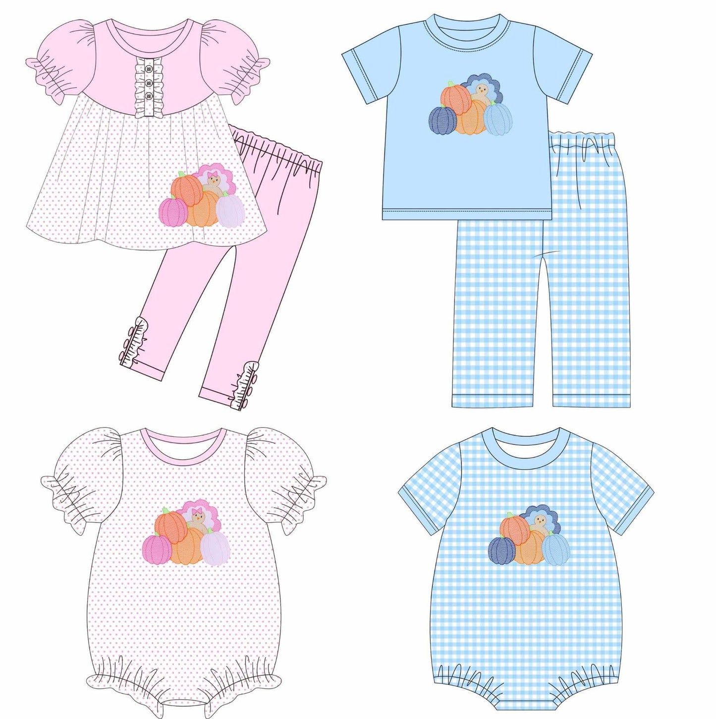 Po210-BRIGHT LITTLE TURkEY APPLIQUÉ COLLECTION